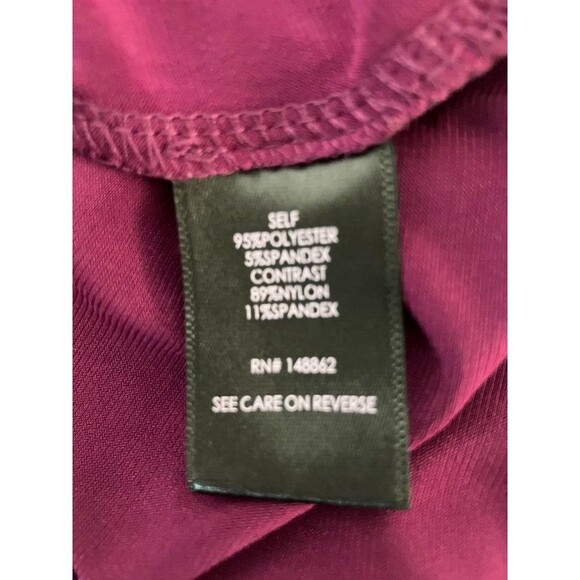 Torrid Womens Knee Length Crochet Lace Dress 2x Purple Stretch Pleated V Neck - Picture 9 of 9